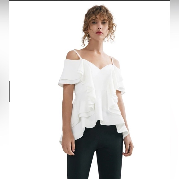 NWT C/MEO COLLECTIVE Metal Clouds Top pink blush, layered frills & ruffled, sz S - Picture 7 of 8